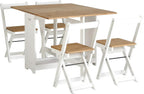 Ensemble table et 4 chaises pliantes dans un petit appartement