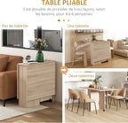 Grande table à manger pliante de 140 cm dépliée dans un séjour - photo 4