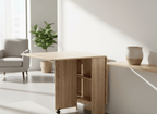 Grande table à manger pliante de 140 cm dépliée dans un séjour - photo 7