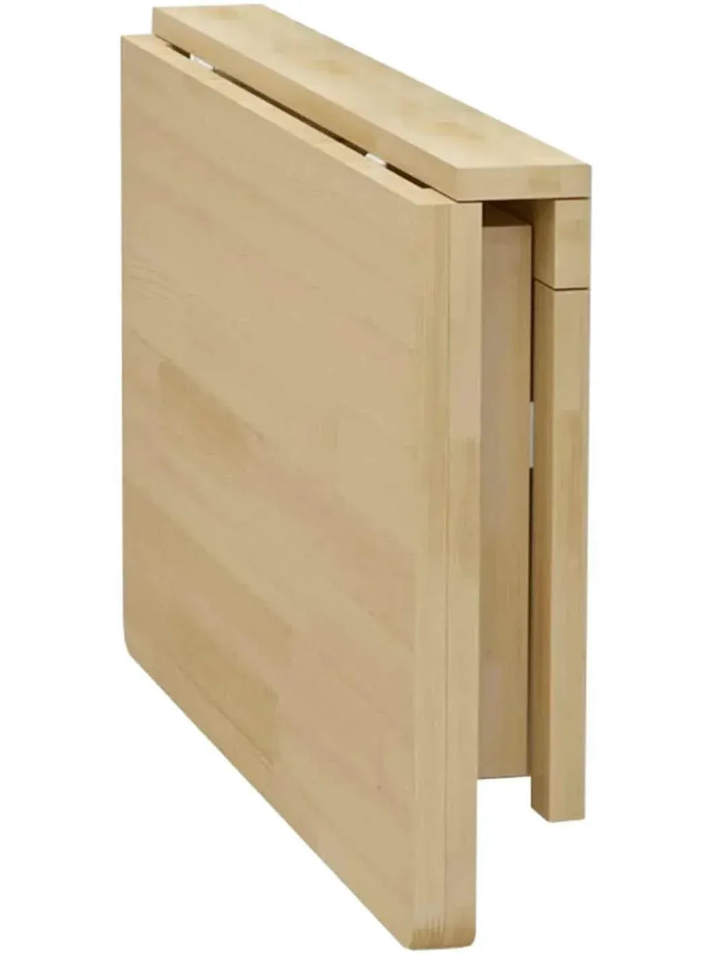 Grande table pliante murale en bois dépliée le long d'un mur