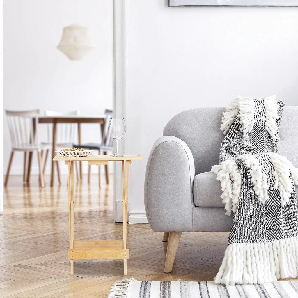 Meuble table pliante replié à 4 cm d'épaisseur contre un mur - photo 5