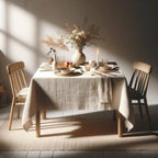 Nappe de table rectangulaire 155 x 400 cm en tissu aspect lin sur une grande table - photo 6