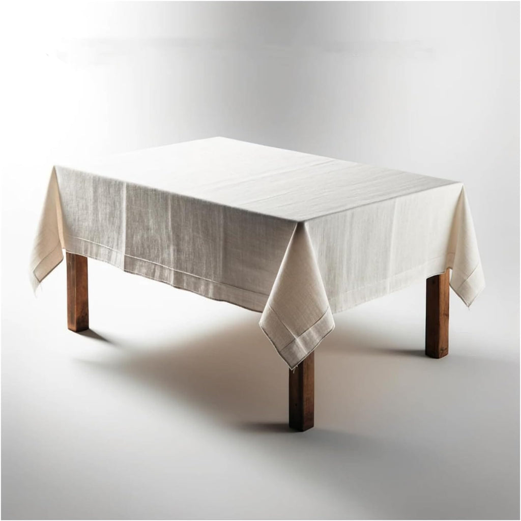 Nappe de table rectangulaire 155 x 400 cm en tissu aspect lin sur une grande table - photo 2