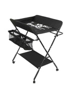 Petite table à langer pliante avec structure métal et plan en tissu oxford