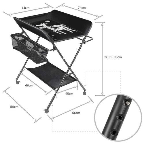 Petite table à langer pliante avec structure métal et plan en tissu oxford - photo 2