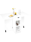 Petite table à manger pliante à trois positions dans un petit appartement