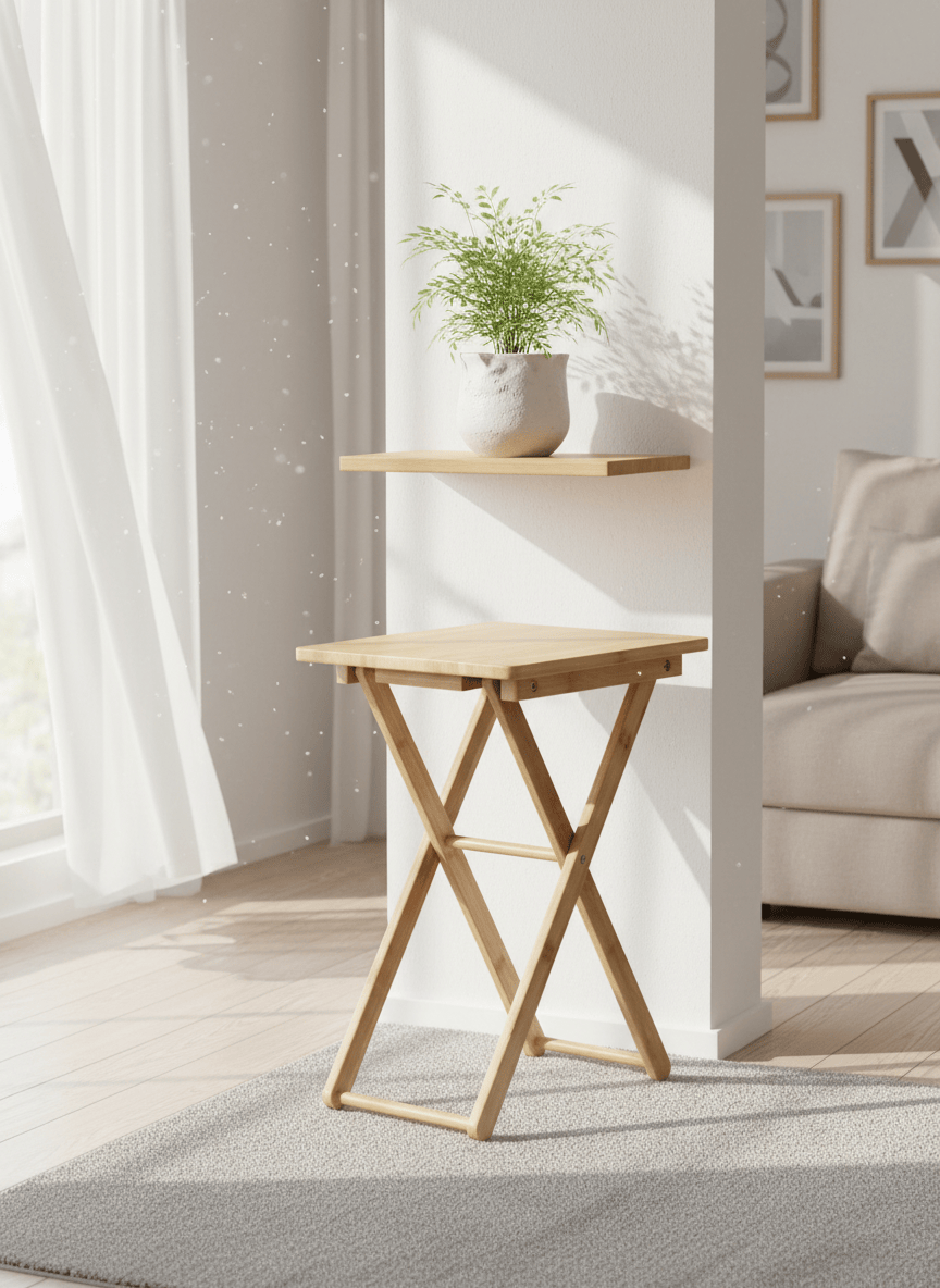 Petite table de balcon pliante de 40 x 31 cm sur un balcon étroit - photo 8