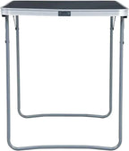Petite table de camping pliante en aluminium et MDF 80 x 60 cm devant une tente - photo 3