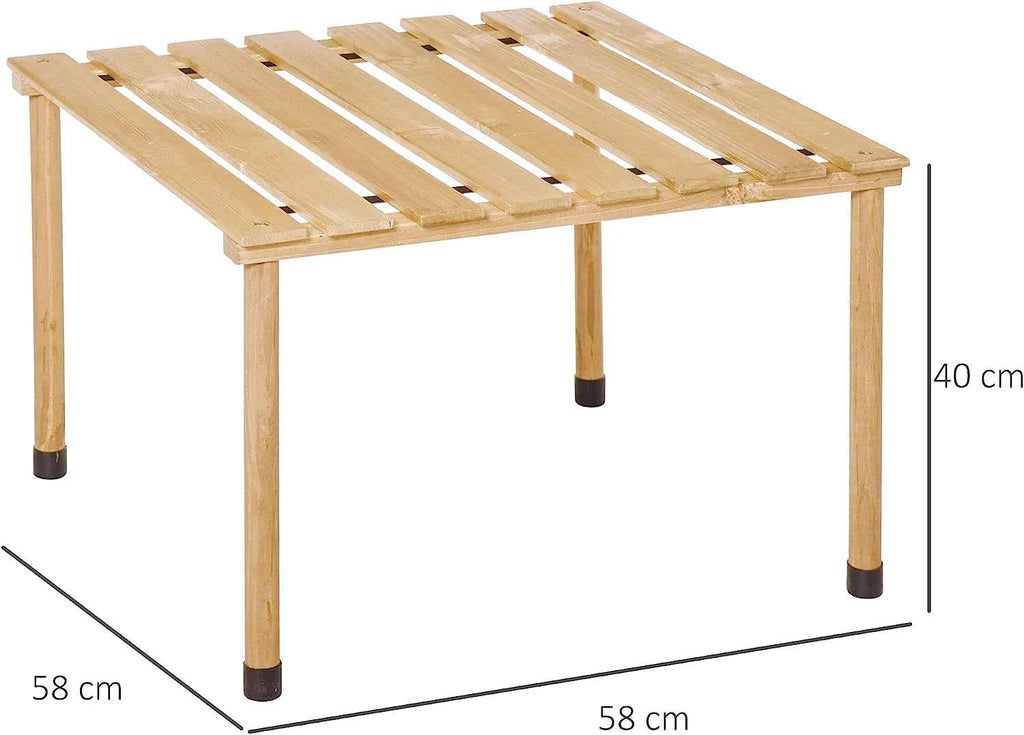 Petite table de jardin en bois pliante sur une terrasse - photo 3