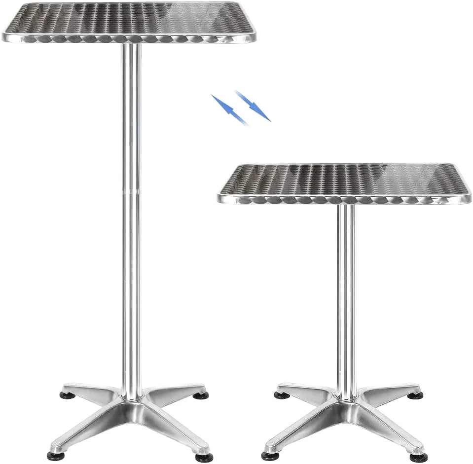 Petite table haute pliante 60 x 60 cm avec plateau inox en position haute - photo 3