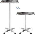 Petite table haute pliante 60 x 60 cm avec plateau inox en position haute - photo 3
