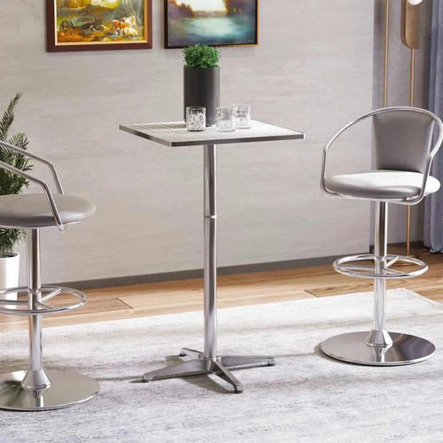 Petite table haute pliante 60 x 60 cm avec plateau inox en position haute - photo 2