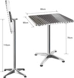 Petite table haute pliante 60 x 60 cm avec plateau inox en position haute - photo 5