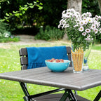 Petite table de jardin pliante carrée de 61,5 cm en acier et HDPE - photo 9