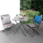 Petite table de jardin pliante carrée de 61,5 cm en acier et HDPE - photo 2