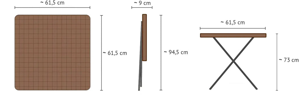 Petite table de jardin pliante carrée de 61,5 cm en acier et HDPE - photo 6