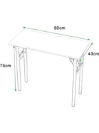 Petite table pliante blanche de 80 x 40 cm avec cadre métallique - photo 4