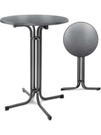 Petite table ronde pliante mange-debout de 110 cm de haut lors d'un cocktail