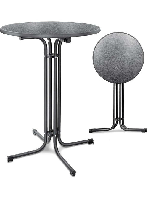 Petite table ronde pliante mange-debout de 110 cm de haut lors d'un cocktail