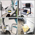 Plateau de table pliant pour camping-car fixé au mur et rabattu contre la paroi - photo 3