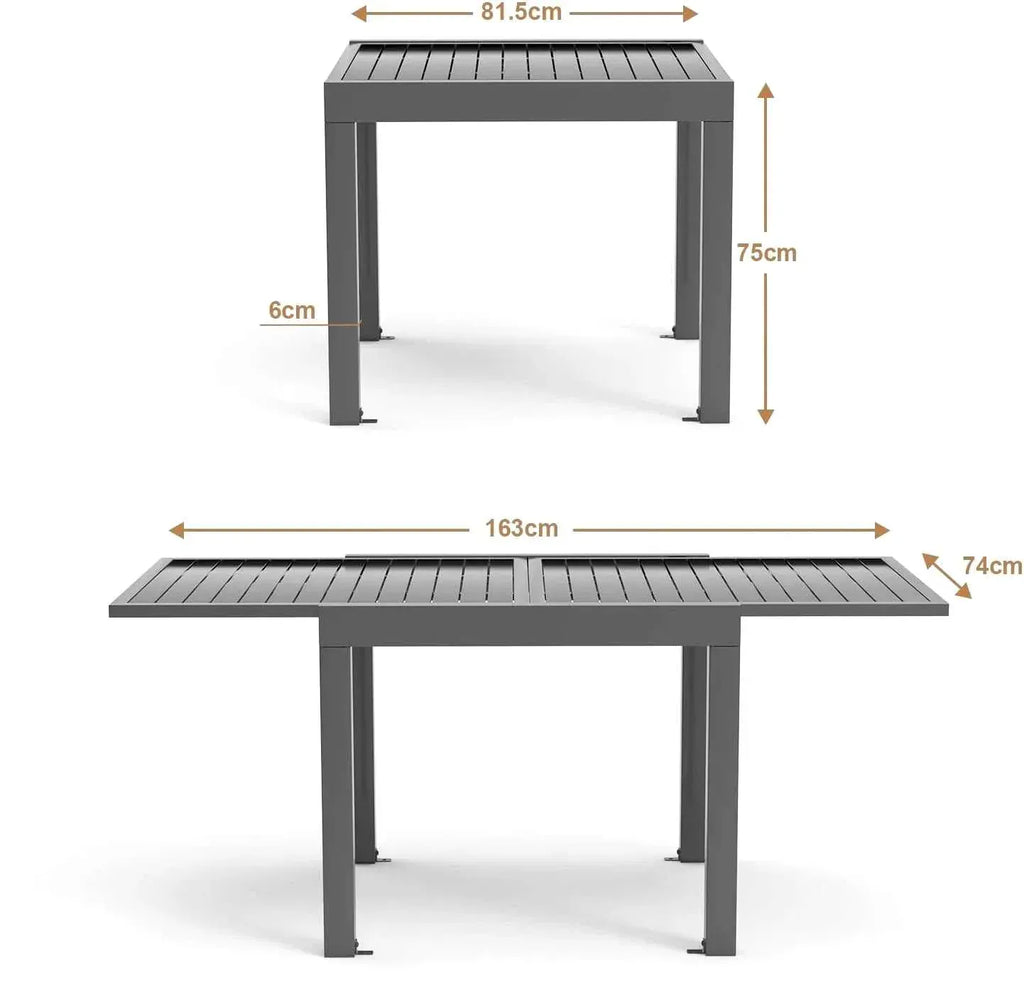 Table à manger extérieur pliante extensible en aluminium sur une terrasse - photo 2