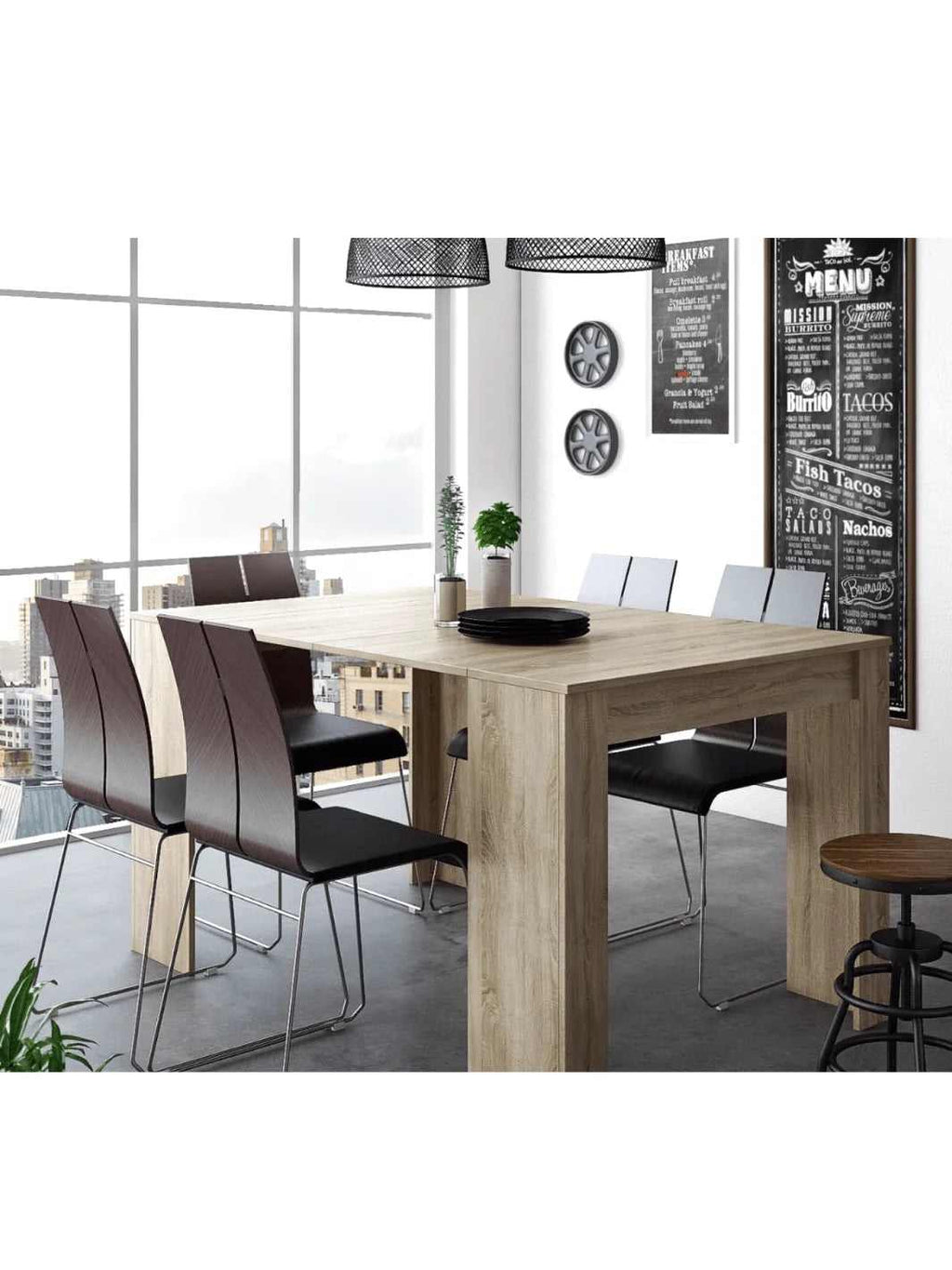 Table à manger pliante extensible en bois de 90 à 140 cm dans une salle à manger - photo 2