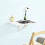 Table à manger pliante murale en bois de 60 x 40 cm dépliée contre un mur - photo 2