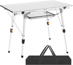 Table de balcon pliante en aluminium à hauteur réglable sur un balcon
