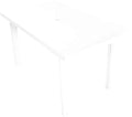 Table de balcon pliante en plastique de 126 x 76 cm sur un balcon large