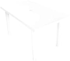 Table de balcon pliante en plastique de 126 x 76 cm sur un balcon large