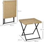 Table basse d'appoint pliante en résine tressée imitation rotin 40 x 40 cm - photo 5