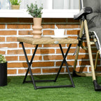 Table basse d'appoint pliante en résine tressée imitation rotin 40 x 40 cm - photo 2