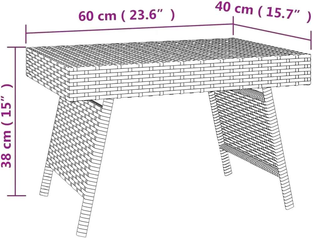 Table basse picnic pliante en résine tressée 60 x 40 cm posée sur une pelouse - photo 5