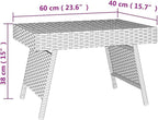 Table basse picnic pliante en résine tressée 60 x 40 cm posée sur une pelouse - photo 5