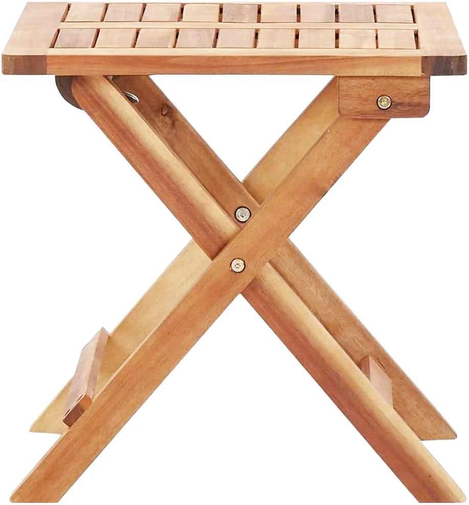 Table basse pliante de balcon en acacia massif de 40 x 40 cm - photo 3