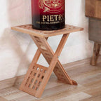 Table basse pliante en bois de noyer de 40 cm dépliée dans un salon - photo 2
