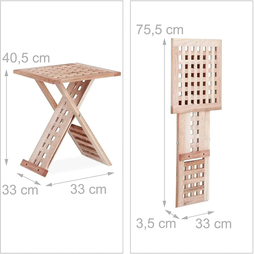 Table basse pliante en bois de noyer de 40 cm dépliée dans un salon - photo 4