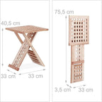 Table basse pliante en bois de noyer de 40 cm dépliée dans un salon - photo 4