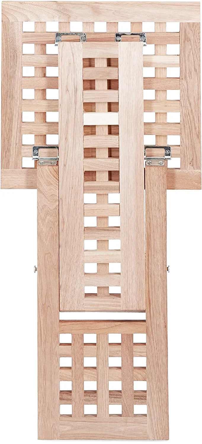 Table basse pliante en bois de noyer de 40 cm dépliée dans un salon - photo 3
