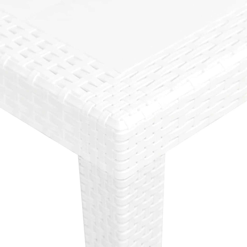Table blanche en plastique pliante carrée de 79 cm sur une terrasse - photo 4