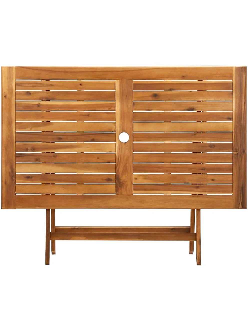 Table bois pliante extérieur en acacia massif huilé 120 x 70 cm sur une terrasse - photo 2