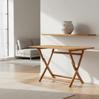Table bois pliante extérieur en acacia massif huilé 120 x 70 cm sur une terrasse - photo 5