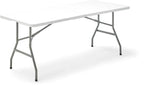 Table brocante pliante de 180 cm servant d'étal sur un vide-grenier