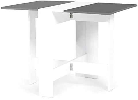 Table de cuisine pliante 4 personnes en bois de 103 cm dépliée