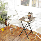 Table d'appoint pliante de balcon de 48 x 36 cm à côté d'un fauteuil - photo 2
