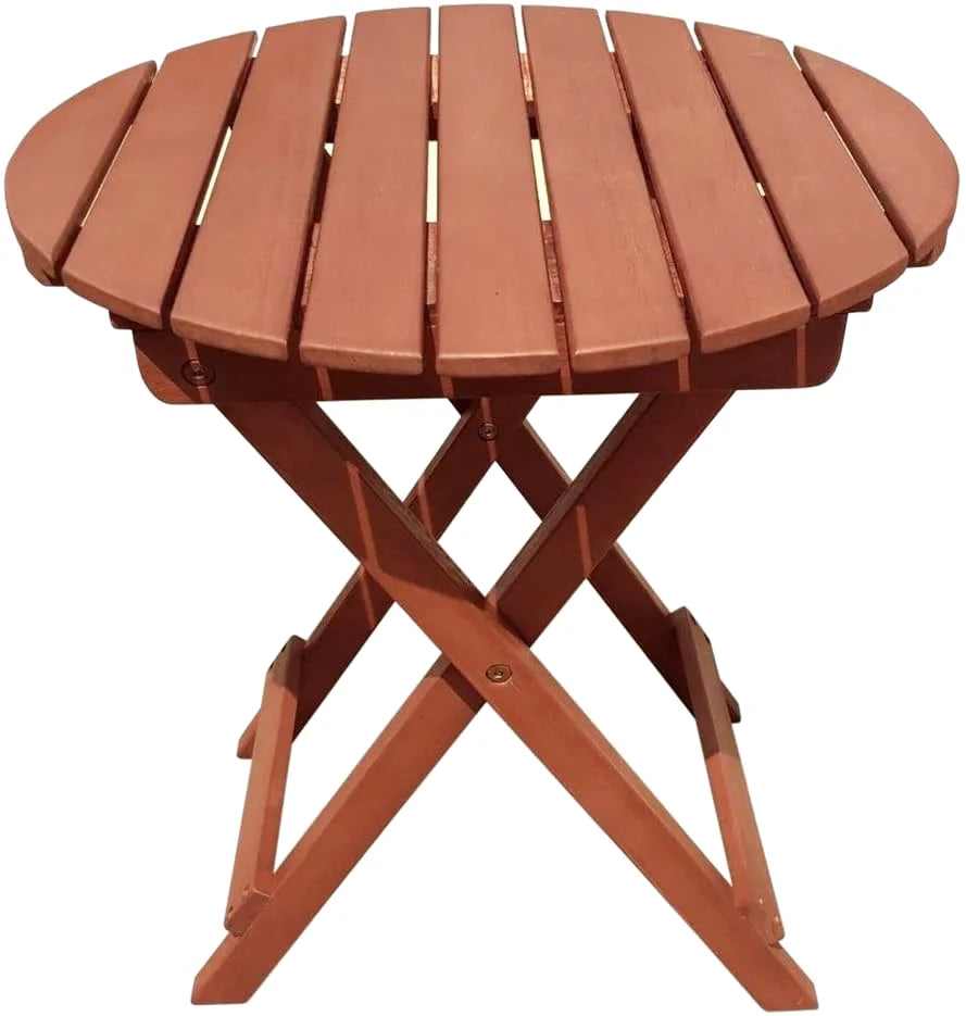 Table de balcon ronde pliante en eucalyptus huilé certifié FSC
