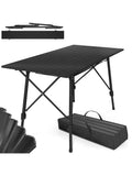 Table de camping aluminium pliante 90 cm avec filet de rangement sous le plateau