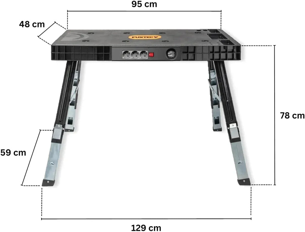 Table de chantier pliante utilisée comme établi mobile - photo 4