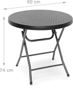 Table de jardin blanche pliante ronde de 80 cm sur une terrasse - photo 6