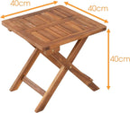 Table de jardin bois pliante en acacia massif 40 x 40 cm à côté d'un transat - photo 2